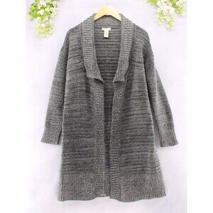 Sundance Women's Long Sweater Duster Lambs Wool Mohair Gray Sz S